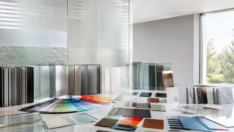Folienmuster und Farbfächer für Glas